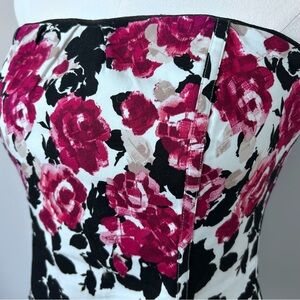White House Black Market Floral Corset Top Bustier Quality Structured Fit Size 6